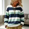 Sudadera con capucha redonda de estilo europeo y americano, nueva, para mujer, de Amazon AliExpress, estilo largo, holgada y casual, a rayas y cuadros