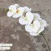 Orquídea Phalaenopsis Artificial Realista de Alta Qualidade com 9 Flores em Estilo Europeu para Salões de Casamento, Showrooms e Decoração de Casa