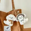 Pingente de Pelúcia de Cachorrinho Desenho Animado Boneca de Cachorro Fofa Criativa Pingente de Bolsa Chaveiro Boneca Decorativa Pequeno Presente