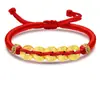 Dinero de los Cinco Emperadores 999 Oro de Pie Cuentas de Transferencia de Oro Pulsera de Oro Puro Dinero de la Suerte Año Cuerda Roja Cadena de Pie DIY para Hombres y Mujeres