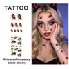 Pegatinas de Tatuaje de Insectos Únicas y Curiosas Cucaracha Realista Abeja Pegatinas de Maquillaje Atmósfera de Halloween Pegatinas Impermeables para Disfraces