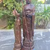 Figura tallada de Madera de Aloes Vietnamita de Ksitigarbha y Tang Sanzang, una Pieza de Artesanía de Madera Maciza para Altar Doméstico de Adoración