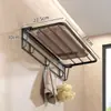 Artefacto de Almacenamiento de Ropa para Baño Estante Plegable sin Taladro para Toallas para Ducha Estante de Almacenamiento de Toallas para Baño
