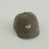 Gorra de Béisbol de Pana para Bebé de Primavera y Otoño Letra Bordada Ok Gorra Cálida con Visera Gorra Infantil de Calle Japonesa Transfronteriza