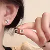 Pendientes de estrella de aguja de plata 999 para mujer, pendientes únicos y hermosos para perforación, diseño de nicho, tachuelas de hueso de oreja de alta gama