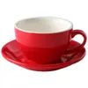 Juego de Tazas de Café Cappuccino de Cerámica Engrosada de 250 ml Taza y Platillo Competición Estándar Arte Latte Taza Latte con Logo Personalizado
