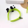 Tiara de panda fofa nova tiara de boneca panda de bambu adereço de cabeça de parque de diversões grampo de cabelo de desenho animado acessórios de cabelo