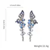 Brincos Pingente Asa de Borboleta com Zircônia Agulha de Prata Estilo Vintage Brincos de Luxo Leve High-End para Mulheres