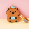 Cartera de Silicona de Capibara Llavero Infantil Bolsa de Almacenamiento Colgante Bolsa de Almacenamiento para Monedas