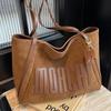 Bolsa Grande de Outono e Inverno Vintage Moda Feminina Nova Moda Bolsa de Ombro para o Dia a Dia Bolsa Tote de Camurça Fosca