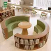 Mesas y Sillas de Biblioteca Estilo Madera Natural, Sala de Lectura, Sala de Estudio, Sofá, Área de Reuniones Informales, Librería, Mesas y Sillas de Madera Maciza Hechas a Medida