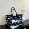 Bolsa de Tote Doble Cara Simple Estilo Coreano 2026 Estilo Perezoso Bolsa de Lona con Estrellas Bolso Cruzado Casual Versátil para Mujer Gran Capacidad