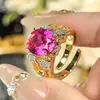 Nueva moda joyería de lujo de industria pesada anillo para mujer tesoro de color lujo de alta gama Joker Europa y Estados Unidos transfronterizo en stock lote