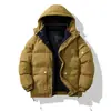 Nova Jaqueta de Algodão Masculina Inverno Grossa Quente Tendência Marca com Capuz Casaco de Inverno com Múltiplos Bolsos