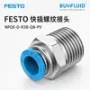 Conexão Rosqueada de Engate Rápido FESTO NPQE-D-R38-Q8-P5 Conector de Tubulação Industrial Produto Original Genuíno