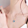 Colgante de corazón eterno Yihua con diamantes de colores en forma de corazón, chapado en platino, para mujer, collar de amor de cristal azul, cadena para clavícula.