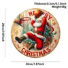 Pingente de Boneco de Neve de Madeira de Natal Transfronteiriço Artesanato Pendurado Decoração de Atmosfera de Natal Placa Redonda Placa de Porta