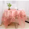 Mantel Desechable Mesa Redonda Imitación Seda Hotel Plástico Impermeable Rojo Restaurante Blanco Hotel Mantel Engrosado
