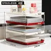Estante de almacenamiento de escritorio, caja de almacenamiento transparente, organizador de archivos, escritorio de oficina, estantería para estación de trabajo, organizador multicapa para la oficina
