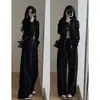 Ropa de mujer de 200 jin talla grande otoño estilo salado abrigo de calle frito traje deportivo de dos piezas estilo occidental rejuvenecedor adelgazante traje para chica rellenita