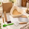 Set de Banneton de Ratán Natural Cesta para Leudar con Batidor de Masa