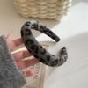 Faixa de Cabelo Ondulada de Pelúcia Estampa de Leopardo Retrô para Mulheres Outono e Inverno Lavagem de Rosto Grampo de Cabelo Alta Pressão Craniana Faixa de Cabelo Acabamento de Cabelos Quebrados Acessório de Cabeça