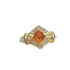 Anillo de Citrino Amarillo Intenso Natural con Incrustaciones de Plata 925, Joyería de Piedras Preciosas Coloridas para Mujer, Anillo Abierto Ajustable, Joyería Transfronteriza