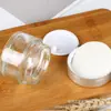 Botella de vidrio vacía para crema cosmética, con tapa de aluminio plateado, 20 g y 30 g.
