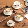 Juego de Taza y Platillo de Cerámica para Café, Taza de Estilo Japonés Retro para Latte Art, Taza para Cappuccino, Taza para Latte, Taza para Espresso