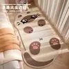 Alfombra de Cama Linda de Dibujos Animados, Alfombra Larga de Cachemira Sintética, Esterilla Refrigerante para Pies, Alfombrilla para Ventana Saliente de Balcón, Manta para Sofá de Sala de Estar