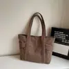 Bolsa de Invierno de Gran Capacidad para Estudiantes Femeninas que Van a Clase Bolso de Hombro de Terciopelo Bolsos Versátiles Casuales de Hombro