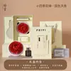 Caixa de Presente Haochen Artesanal Difusor de Aroma Flor de Porcelana Peônia de Luoyang com Pedra Aromática, Presente Prático para Amigos, Presente de Aniversário para o Festival do Meio Outono