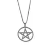 Nuevo Collar con Colgante Redondo de Estrella de Cinco Puntas Geométrico Personalizado para Parejas, Estilo Versátil Moderno y a la Moda