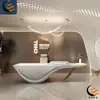 Balcão Frontal de Fibra de Vidro com Formato Especial e Design de Arco Pintado, Balcão de Recepção de Empresa, Caixa de Salão de Beleza, Balcão de Bar Grande Simples de Alta Qualidade