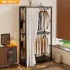 Perchero combinado de armario abierto, uso doméstico de metal con cajones, perchero colgante para vestidor, perchero de pie para vestidor