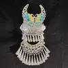 Atacado Brocado de Canção Guizhou Miao Étnico Ímãs de Geladeira DIY Cultural e Criativo Artesanal Pequenos Acessórios de Chapéu de Prata Borboleta Pequeno Chifre Adorno de Cabeça Miao