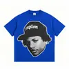 Stejwell EazyE Retrato Grupo N.W.A Estampa Retro Algodão Penteado 320G Camiseta Manga Curta Pesada Transfronteiriço
