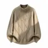 Otoño Invierno 2026 Nuevo Suéter de Punto con Media Cremallera para Hombre Moda Juvenil Casual Capa Base