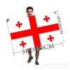 Atacado tamanho do pé 3*5 pés 90*150cm bandeira da Geórgia bandeira de poliéster suporte