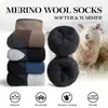 Calcetines Gruesos de Otoño e Invierno Transfronterizos Talla Grande Populares Calcetines de Lana para Hombre Calcetines Cálidos con Forro de Felpa Calcetines de Cachemira Calcetines Altos Combinación de Colores