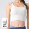 Top regata esportivo com costas cruzadas de alta elasticidade e toque de segunda pele para mulheres, para verão, com bojo fixo, para yoga e fitness