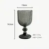 Copa de Vino de Vidrio de Color en Relieve, Vaso para Jugos, Copa de Vino, Copa de Cáliz, Copa de Vino Engrosada, Copa de Champaña, Lujo Ligero Retro