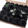 Caixa de Presente Transfronteiriça Espuma Pe Rosa Flor Artificial com Haste 25 Flores Decorativas de Casamento Presente de Dia dos Namorados