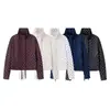 Atacado Fabricante de Roupas Femininas Transfronteiriço 2026 Nova Moda Casual Estilo Europeu e Americano Jaqueta de Manga Longa com Gola Alta de Bolinhas