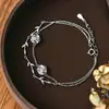 Pulsera de Flor de Rosa de Plata Pura S925 de Silver Art Source con Personalidad y Estilo Únicos, Diseño Original Casual y Versátil
