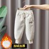 2464 Pantalones para niño con forro polar Otoño e Invierno Estilo occidental Bebé Pantalones de pana gruesos Ropa de invierno Niños Cálido Forro polar de una pieza