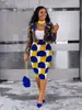 2538 Elegante Elegante Moda Estampada Pequeno Terno Saia Conjunto de Duas Peças para Mulheres