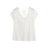 Estilo Coreano Deseo Puro Cuello en V Microtransparente Algodón y Lino Spice Girls Camiseta de Manga Corta para Mujer Verano Nuevo Holgado Perezoso Versátil