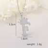 Accesorios de Collar con Letra de Zirconia Incrustada de Cobre Nuevo Transfronterizo Hip-Hop Doble Capa Corona Colgante de 26 Letras Inglesas