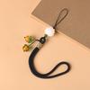 Colgante para teléfono móvil de caqui Ruyi, cordón corto para la muñeca para hombres y mujeres, llavero con colgante de caqui de cristal, disco U, cuerda antipérdida